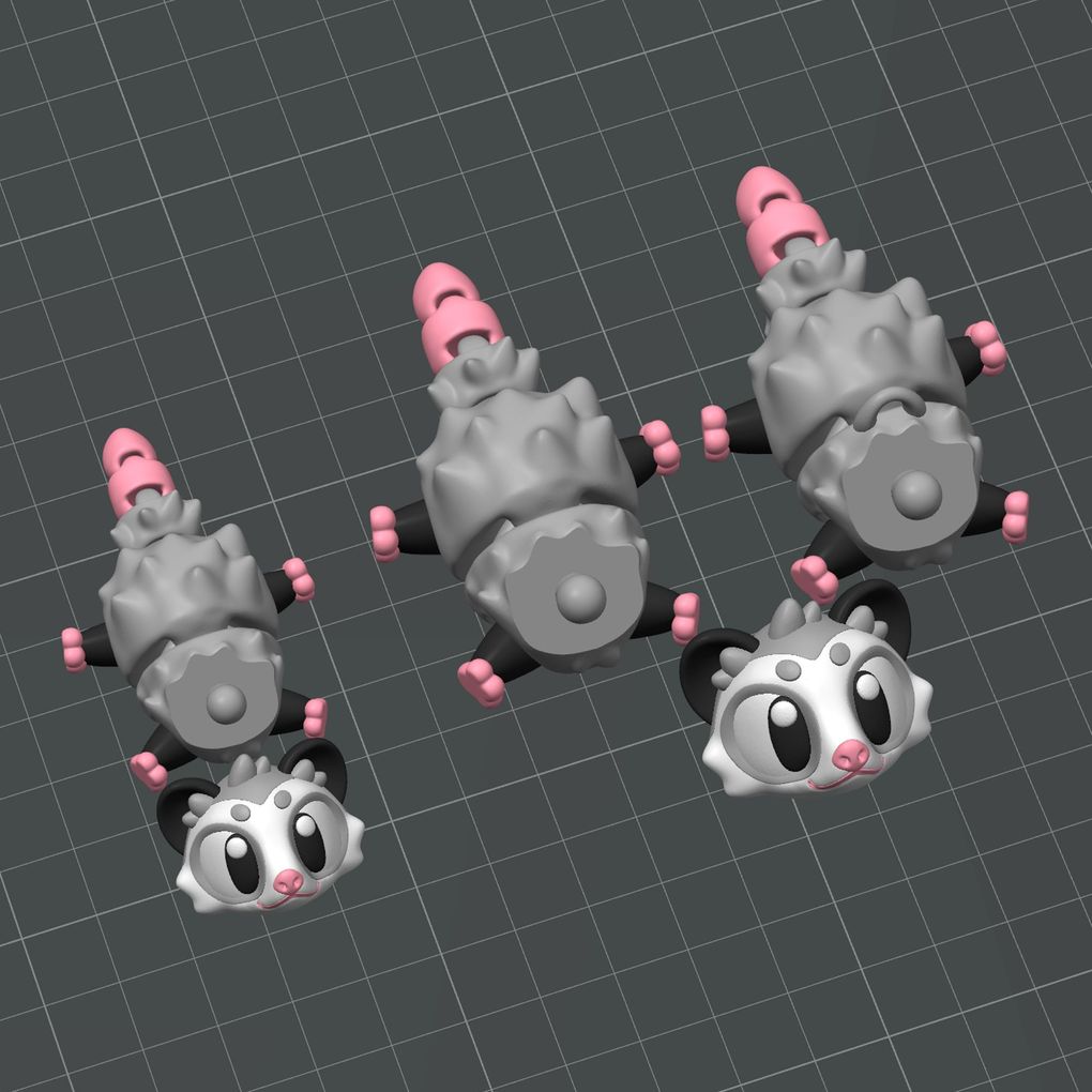图片[2]-负鼠 Flexi Opossum Print-in-place-3D合纵社-3D打印模型STL格式3mf格式免费下载！