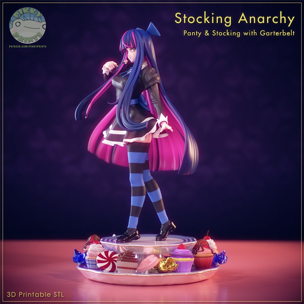 图片[3]-【吊带袜天使】史朵巾 Pikky Prints – Panty & Stocking – Stocking Anarchy-3D合纵社-3D打印模型STL格式3mf格式免费下载！