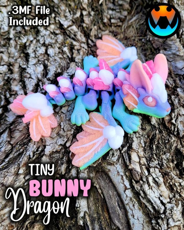 兔子龙 Cinderwing3D Tiny Bunny Dragon-3D合纵社-3D打印模型STL格式3mf格式免费下载！