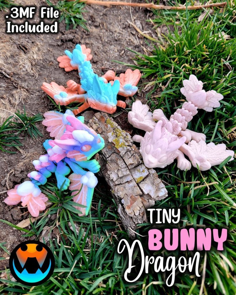 图片[2]-兔子龙 Cinderwing3D Tiny Bunny Dragon-3D合纵社-3D打印模型STL格式3mf格式免费下载！