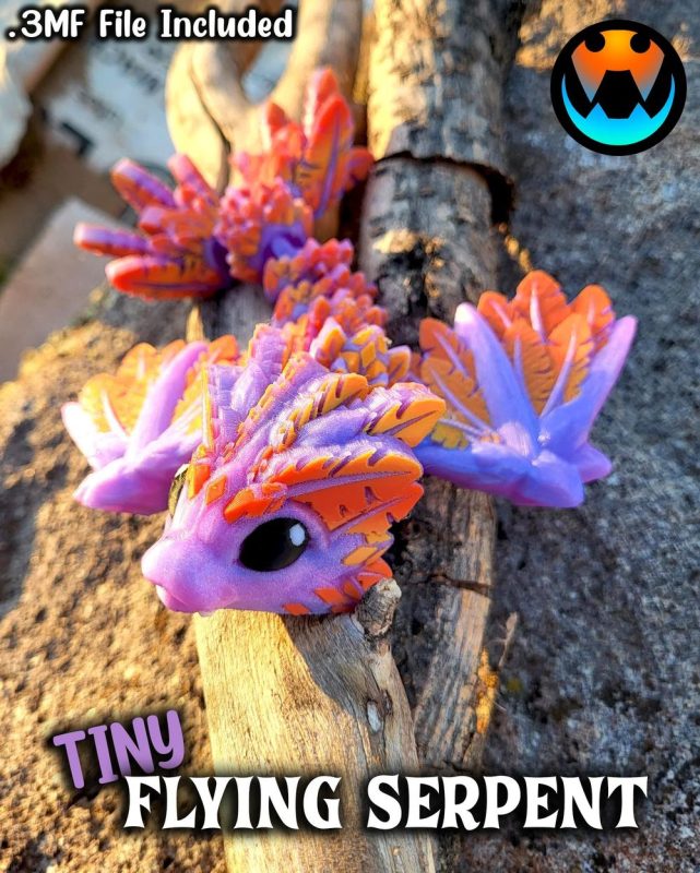 羽翼龙 Cinderwing3D Tiny Flying Serpent-3D合纵社-3D打印模型STL格式3mf格式免费下载！