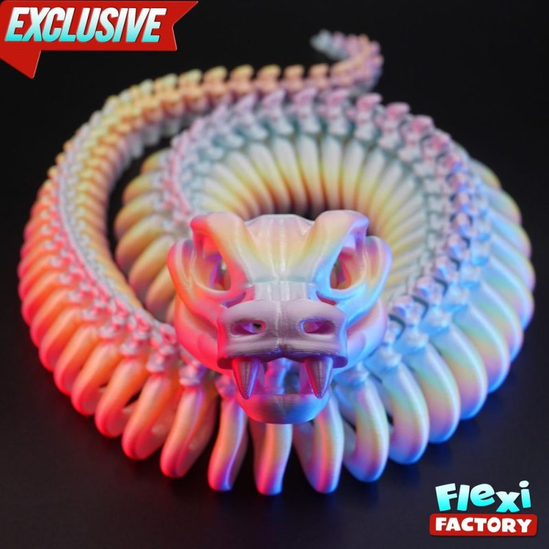 骨架蛇  Flexi Factory- Skeleton Snake-3D合纵社-3D打印模型STL格式3mf格式免费下载！