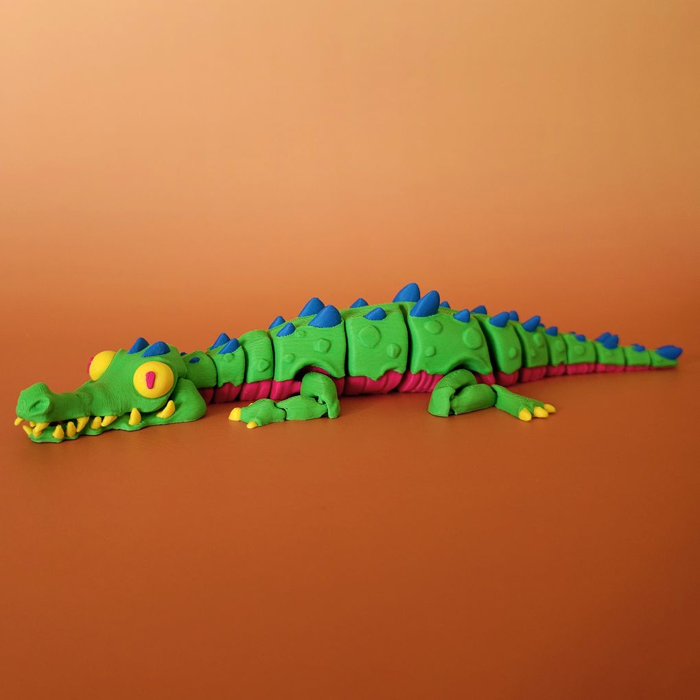 图片[4]-【恐怖系列】56.扭曲鳄鱼 Articulated Crocodile-3D合纵社-3D打印模型STL格式3mf格式免费下载！