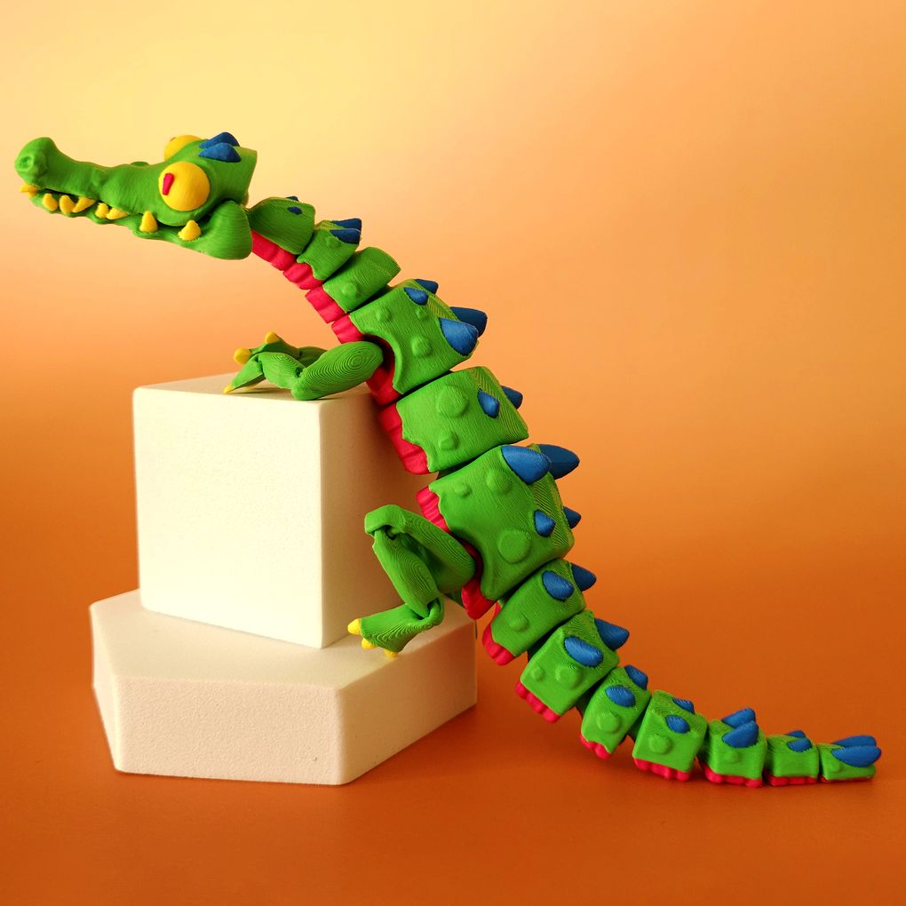 图片[3]-【恐怖系列】56.扭曲鳄鱼 Articulated Crocodile-3D合纵社-3D打印模型STL格式3mf格式免费下载！