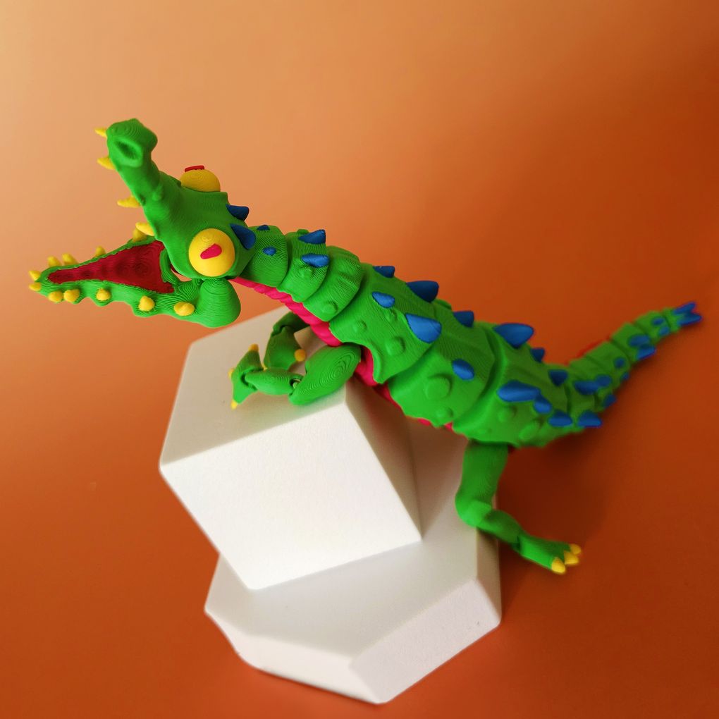 图片[2]-【恐怖系列】56.扭曲鳄鱼 Articulated Crocodile-3D合纵社-3D打印模型STL格式3mf格式免费下载！