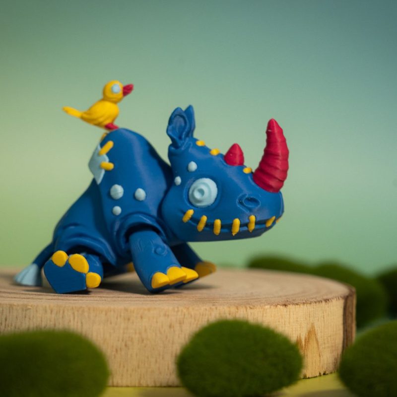 【恐怖系列】52.扭曲犀牛 Articulated Rhino Color-3D合纵社-3D打印模型STL格式3mf格式免费下载！