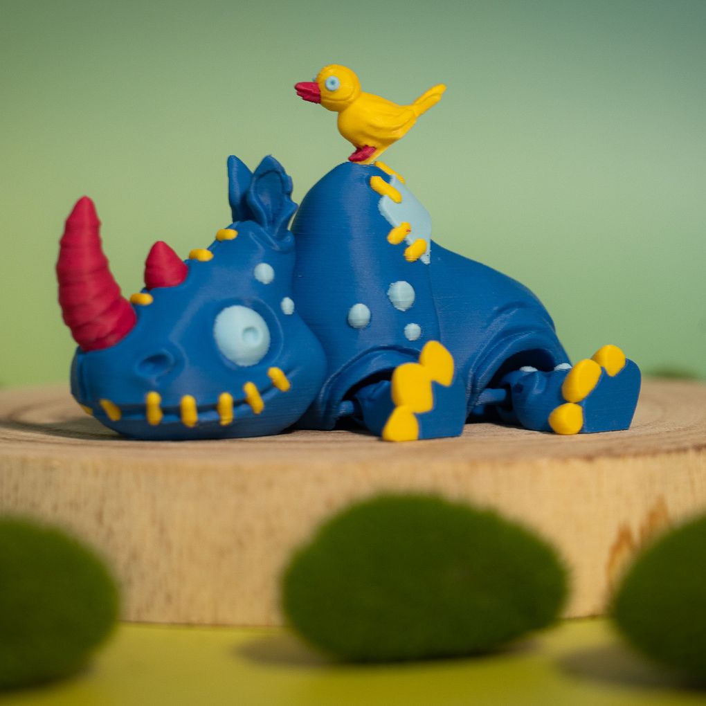 图片[4]-【恐怖系列】52.扭曲犀牛 Articulated Rhino Color-3D合纵社-3D打印模型STL格式3mf格式免费下载！