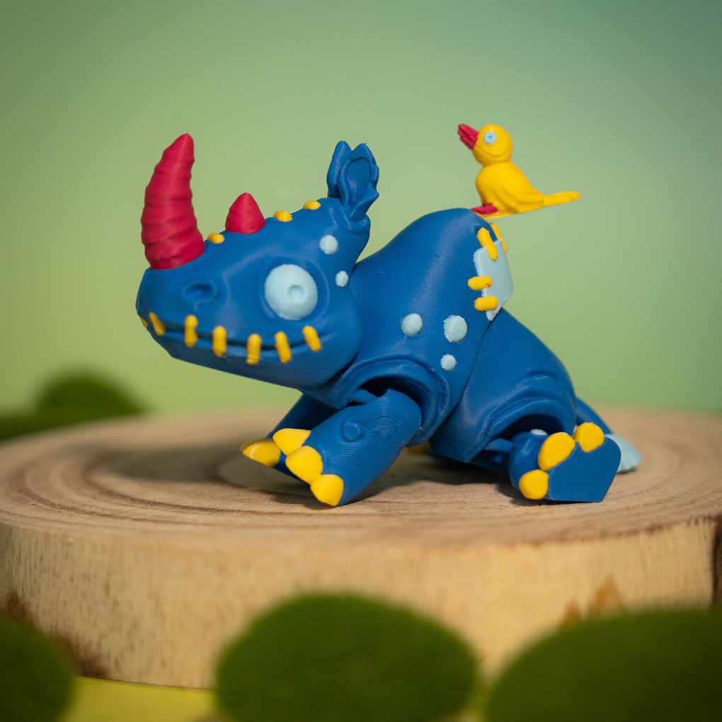 图片[3]-【恐怖系列】52.扭曲犀牛 Articulated Rhino Color-3D合纵社-3D打印模型STL格式3mf格式免费下载！