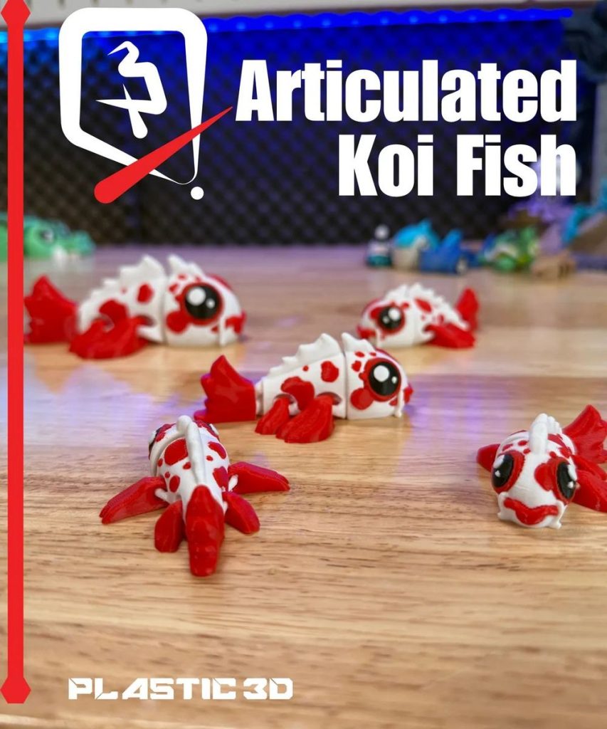 图片[3]-鲤鱼 Articulated Koi Fish-3D合纵社-3D打印模型STL格式3mf格式免费下载！