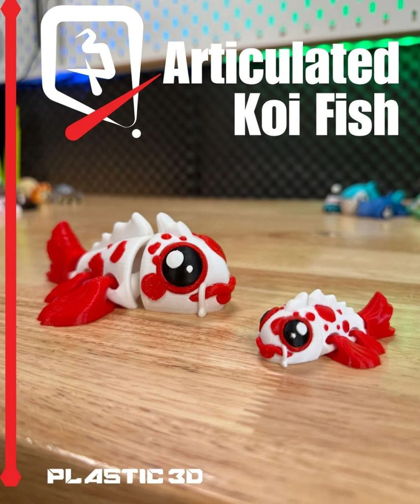 鲤鱼 Articulated Koi Fish-3D合纵社-3D打印模型STL格式3mf格式免费下载！