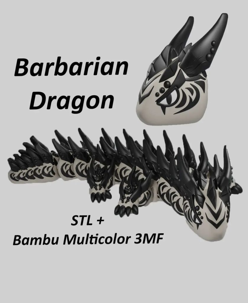 图片[2]-斑马龙 Barbarian Dragon-3D合纵社-3D打印模型STL格式3mf格式免费下载！