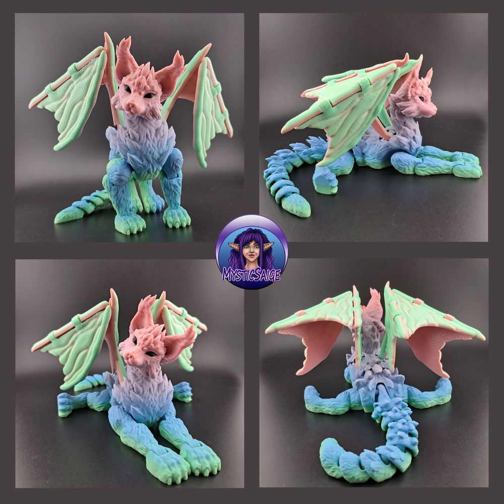灵龙猫 MysticSaige Dragon Cat-3D合纵社-3D打印模型STL格式3mf格式免费下载！
