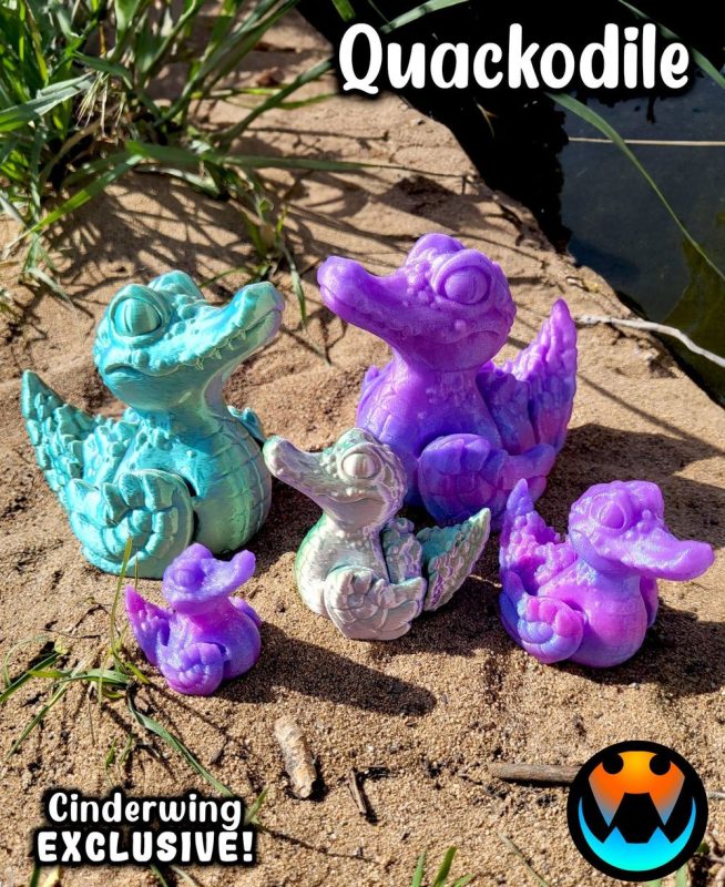 鳄鱼鸭 Quackodile (by Cinderwing3D)-3D合纵社-3D打印模型STL格式3mf格式免费下载！