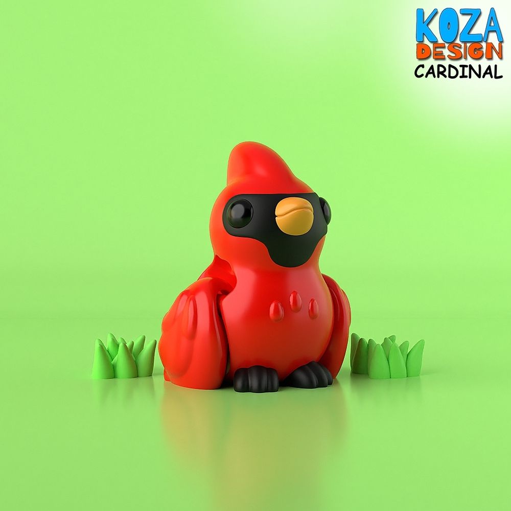 红色小鸡 Koza Design- Cardinal-3D合纵社-3D打印模型STL格式3mf格式免费下载！