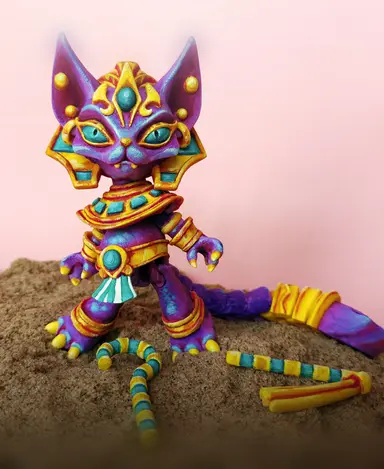 【恐怖系列】42.法老猫-3D合纵社-3D打印模型STL格式3mf格式免费下载！