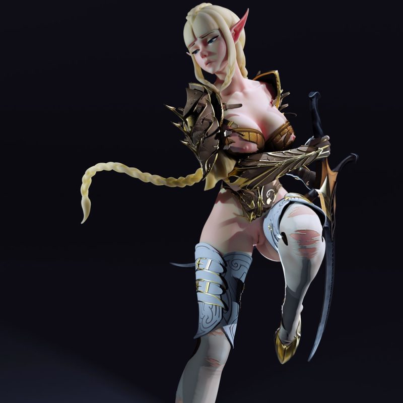 【精灵刺客】女剑士-3D合纵社-3D打印模型STL格式3mf格式免费下载！