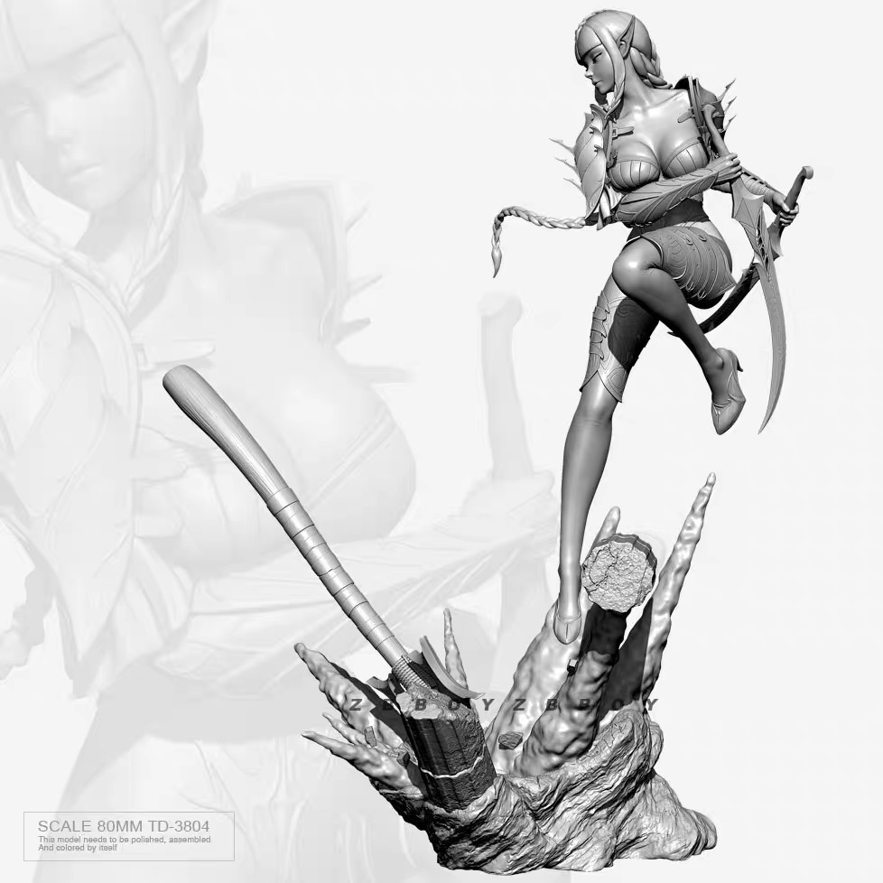 图片[4]-【精灵刺客】女剑士-3D合纵社-3D打印模型STL格式3mf格式免费下载！