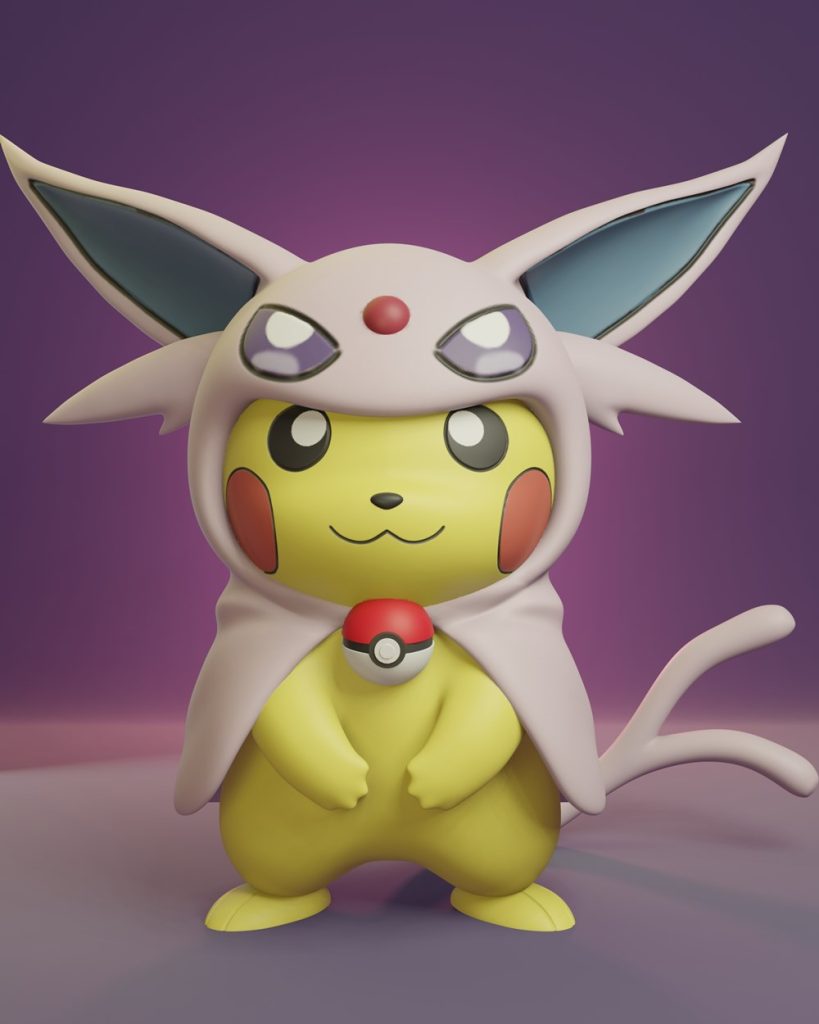 【宠物小精灵】皮卡丘-3D合纵社-3D打印模型STL格式3mf格式免费下载！