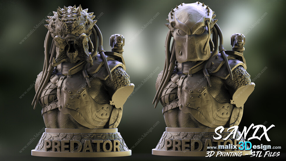 铁血战士半身像-3D合纵社-3D打印模型STL格式3mf格式免费下载！