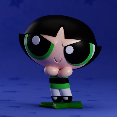 【飞天小女警】毛毛-3D合纵社-3D打印模型STL格式3mf格式免费下载！