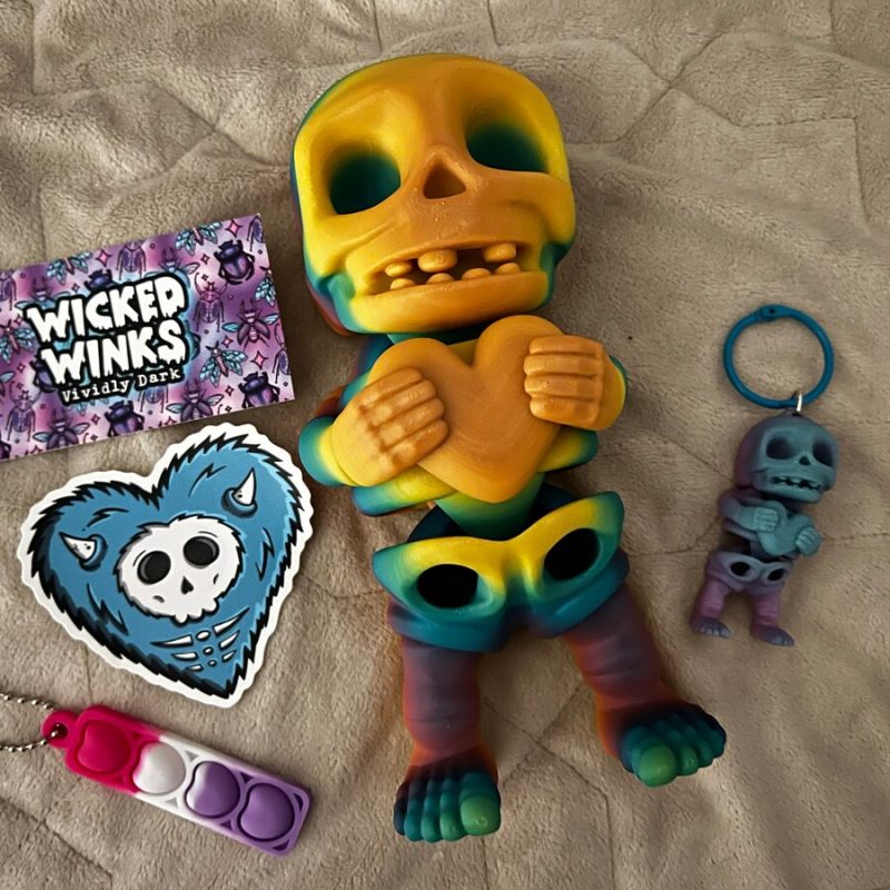 爱心骷髅-3D合纵社-3D打印模型STL格式3mf格式免费下载!