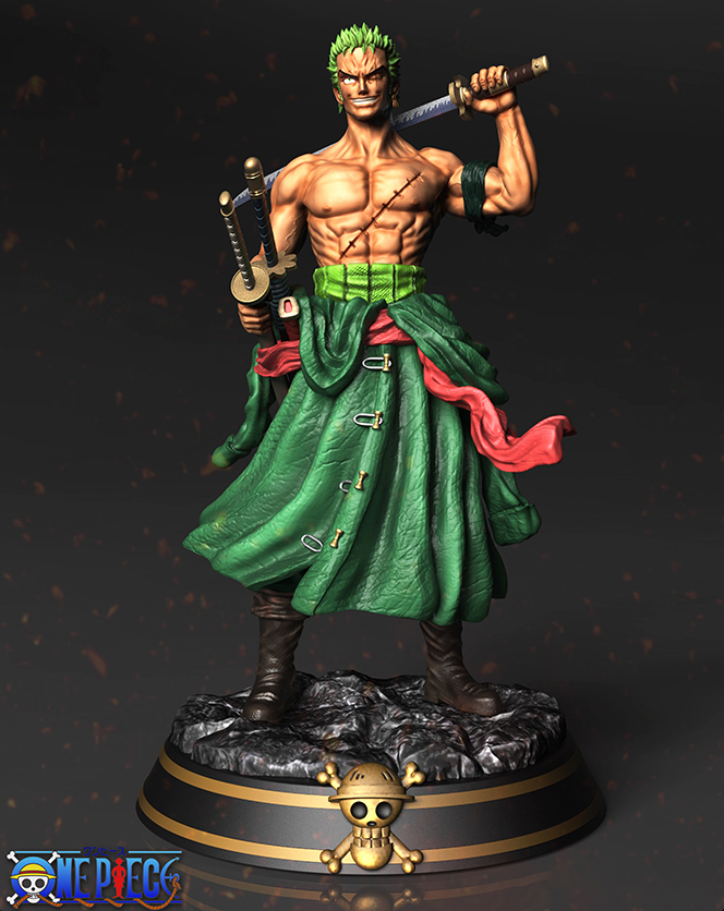 图片[4]-【海贼王】索隆 Nacho Busto – Roronoa Zoro-3D合纵社-3D打印模型STL格式3mf格式免费下载！