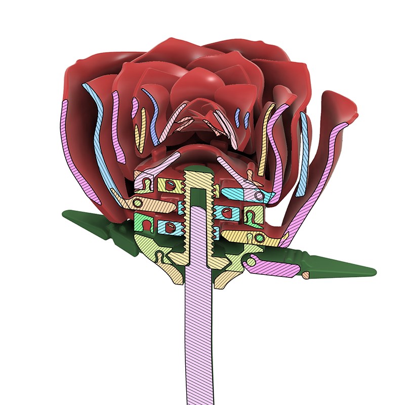 图片[3]-机械玫瑰花-3D合纵社-3D打印模型STL格式3mf格式免费下载！