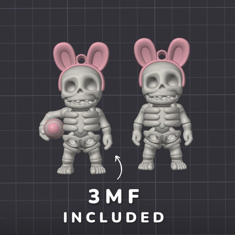 兔耳朵骷髅人-3D合纵社-3D打印模型STL格式3mf格式免费下载!