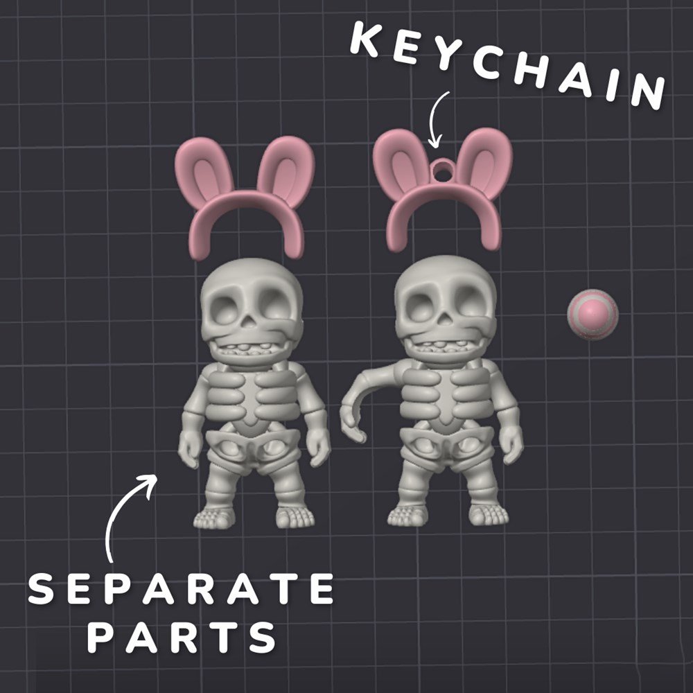 图片[2]-兔耳朵骷髅人-3D合纵社-3D打印模型STL格式3mf格式免费下载！