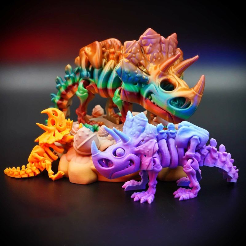 三角龙骨架-3D合纵社-3D打印模型STL格式3mf格式免费下载!