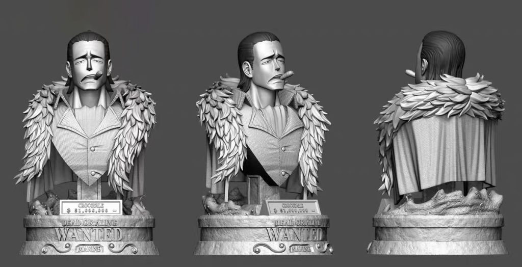 图片[2]-【海贼王】鳄鱼半身像-3D合纵社-3D打印模型STL格式3mf格式免费下载！