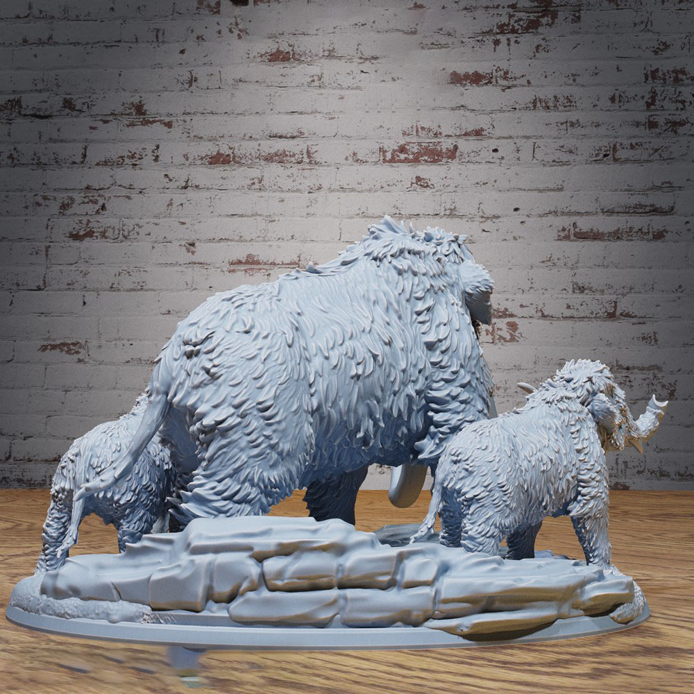 图片[2]-猛犸象 Mammoth Family (Huge) Base-3D合纵社-3D打印模型STL格式3mf格式免费下载！