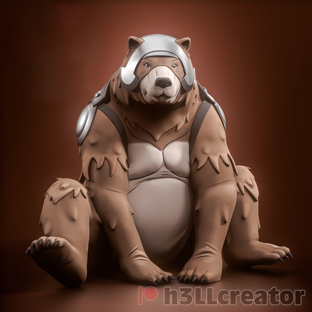 披甲熊 h3LL creator – Trinket (Bonus)h3LL creator-3D合纵社-3D打印模型STL格式3mf格式免费下载！