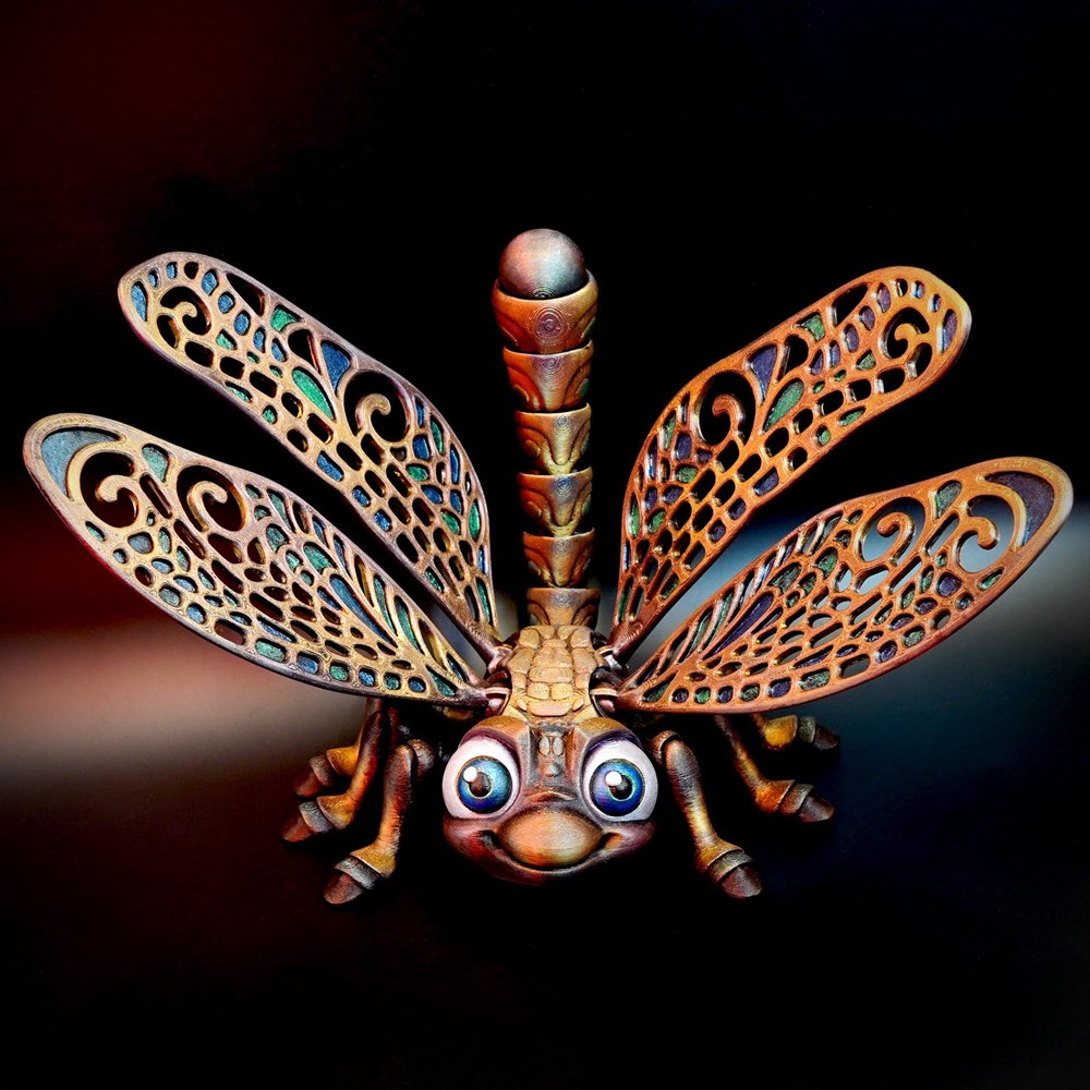 图片[2]-蜻蜓 彩色 可动大眼睛-3D合纵社-3D打印模型STL格式3mf格式免费下载！