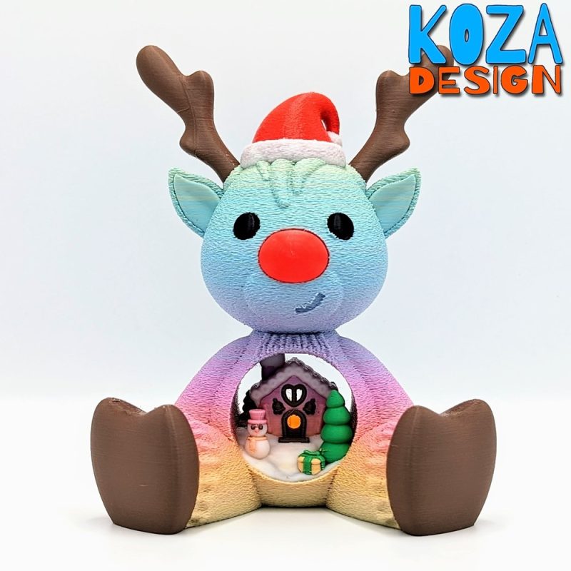 圣诞驯鹿-3D合纵社-3D打印模型STL格式3mf格式免费下载!