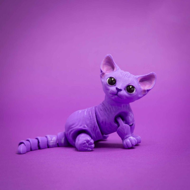 猫 无毛猫 可爱 头可动-3D合纵社-3D打印模型STL格式3mf格式免费下载！