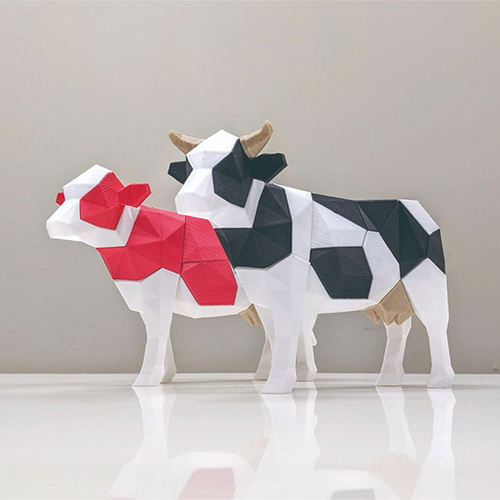 【拼图小动物】奶牛 low-poly-cow-puzzle @freeforallstl-3D合纵社-3D打印模型STL格式3mf格式免费下载！