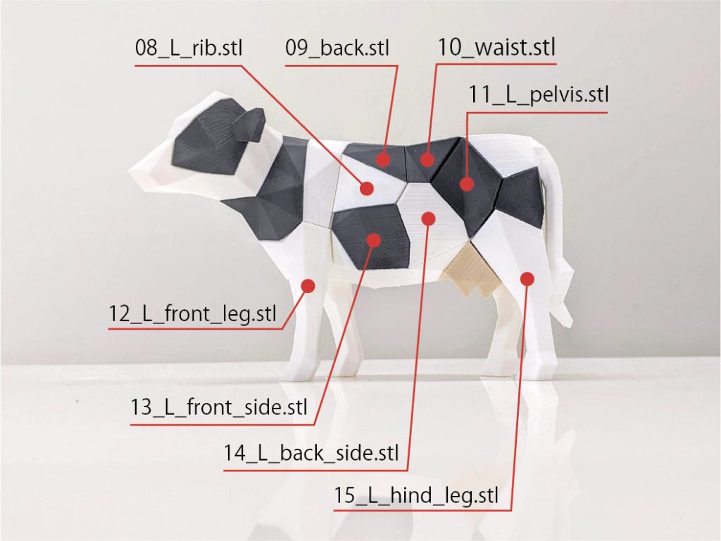 图片[2]-【拼图小动物】奶牛 low-poly-cow-puzzle @freeforallstl-3D合纵社-3D打印模型STL格式3mf格式免费下载！
