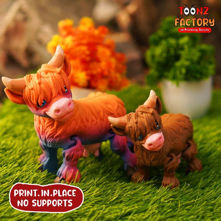 牦牛 FlexiSTL Highland_Cow-3D合纵社-3D打印模型STL格式3mf格式免费下载！
