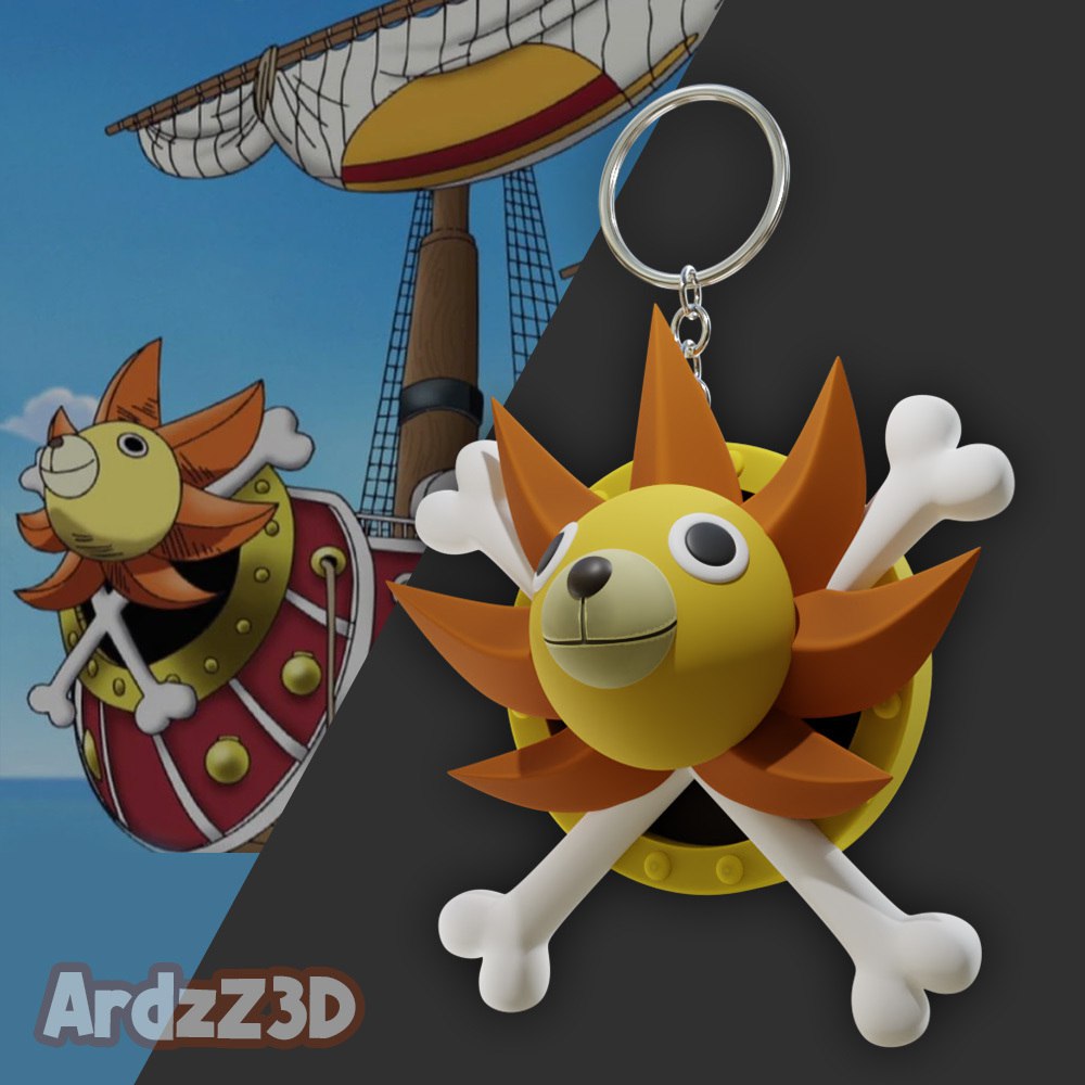 【海贼王】桑尼号 钥匙扣 Thousand Sunny.-3D合纵社-3D打印模型STL格式3mf格式免费下载！