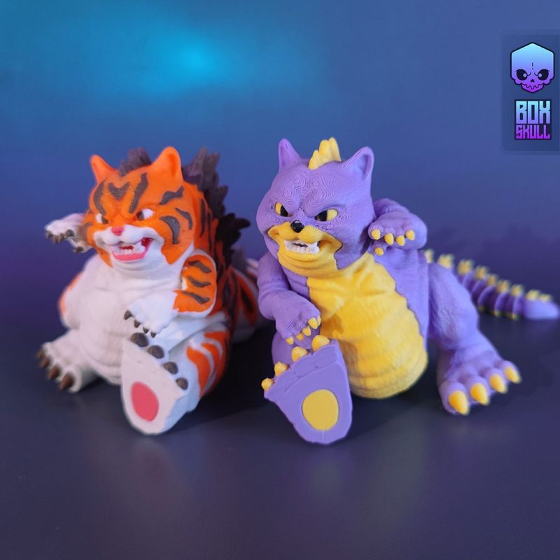 猫斯拉 BOXSKULL_Catzilla-3D合纵社-3D打印模型STL格式3mf格式免费下载！