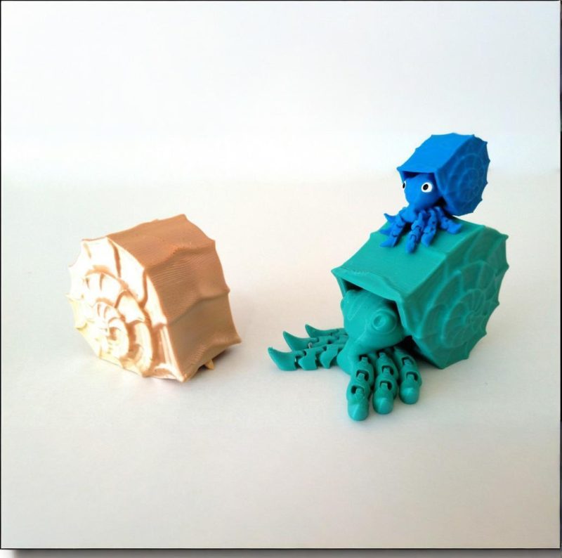 寄居蟹 Seashell Octopus-3D合纵社-3D打印模型STL格式3mf格式免费下载！