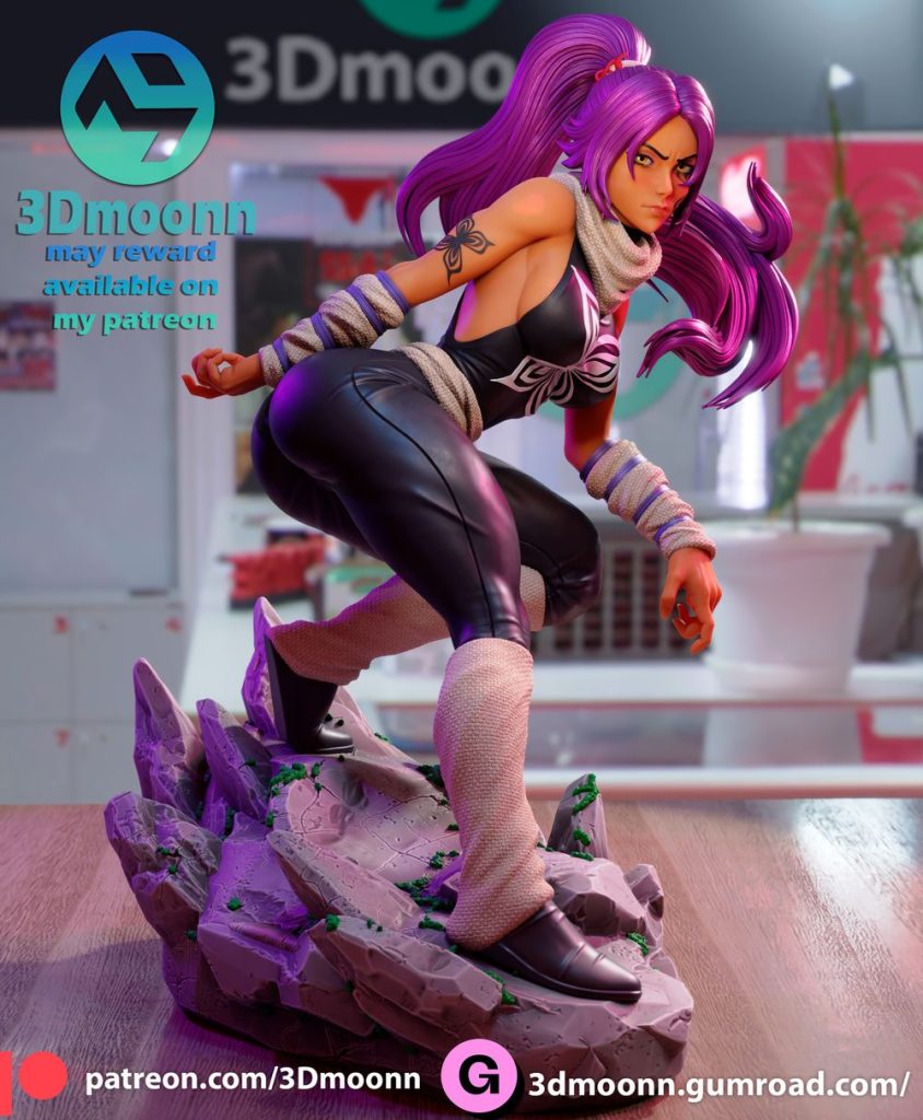 图片[4]-【境·界】四枫院夜一 3Dmoonn Yoruichi NSFW-3D合纵社-3D打印模型STL格式3mf格式免费下载！