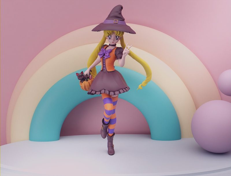 【美少女战士】Usagi女巫服装 Munkuin usagi witch Z @figuruwustl-3D合纵社-3D打印模型STL格式3mf格式免费下载！