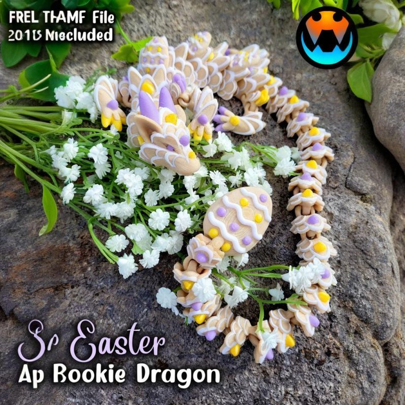 复活节彩蛋饼干龙 Cinderwing3D Easter Cookie Dragon-3D合纵社-3D打印模型STL格式3mf格式免费下载！