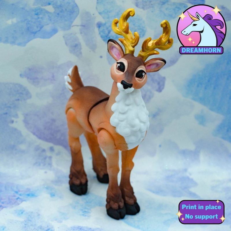 梅花鹿 Dreamhorn Noble Deer-3D合纵社-3D打印模型STL格式3mf格式免费下载！