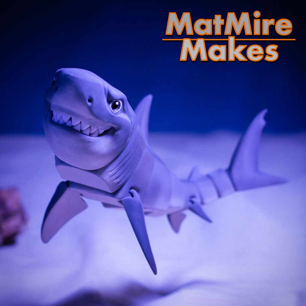 鲨鱼 MMM_GreatWhiteShark_v02R-3D合纵社-3D打印模型STL格式3mf格式免费下载！