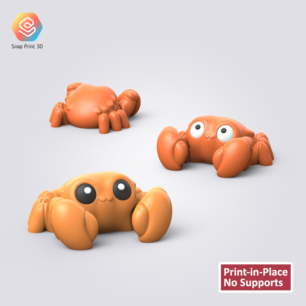 螃蟹 Flexi Crab-3D合纵社-3D打印模型STL格式3mf格式免费下载！