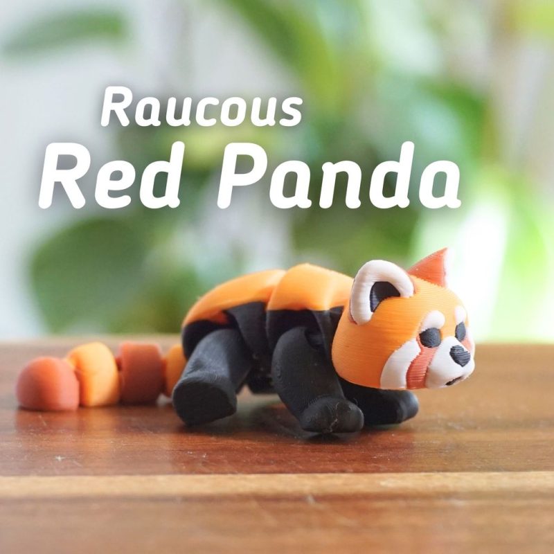 小熊猫 Raucous_Red_Panda_Articulating_fidget_Panda_Ludo_3D_Printed_Flex-3D合纵社-3D打印模型STL格式3mf格式免费下载！