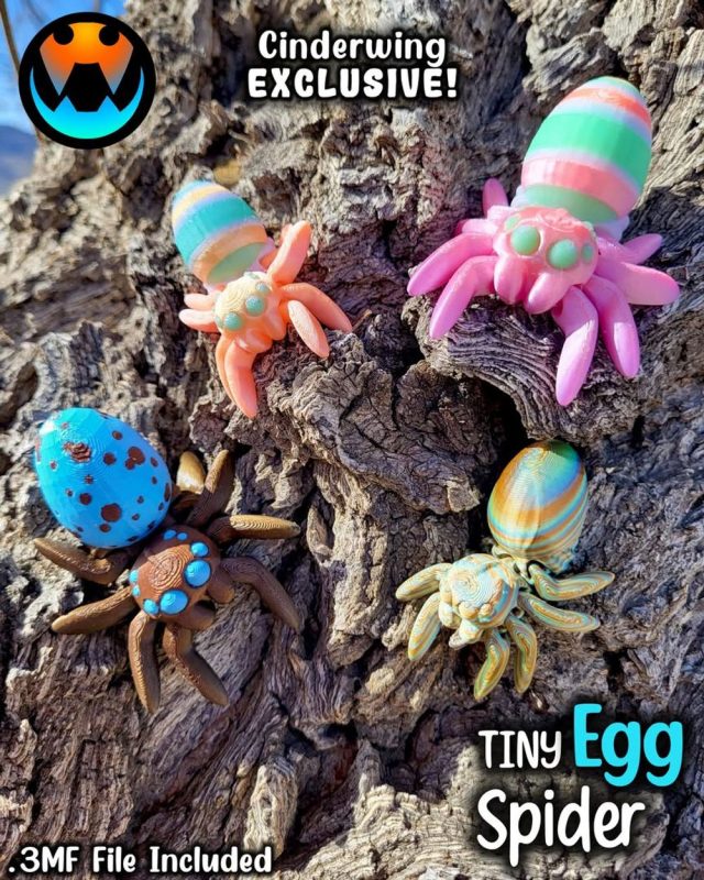 彩蛋蜘蛛 Cinderwing3D Tiny Egg Spider-3D合纵社-3D打印模型STL格式3mf格式免费下载!